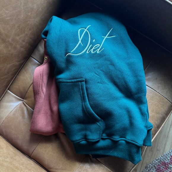 Diet Starts Monday Script Two Tone Hoodie - Picture 3 of 3
